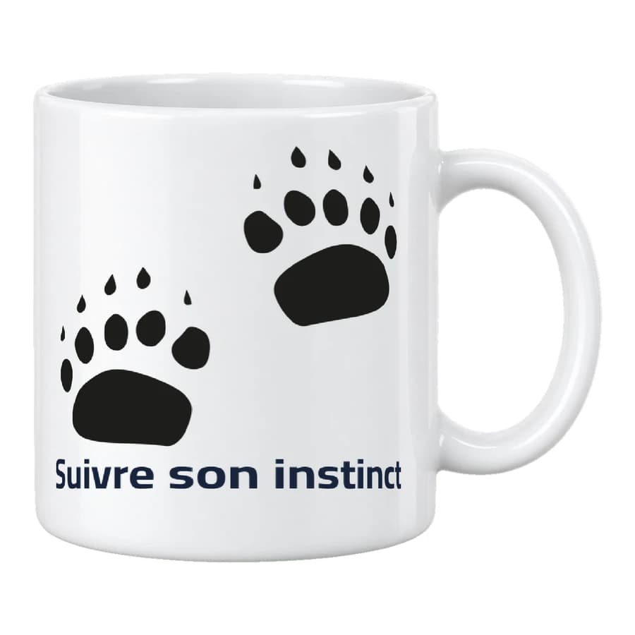 Mug — Empreintes — Devant — Blanc