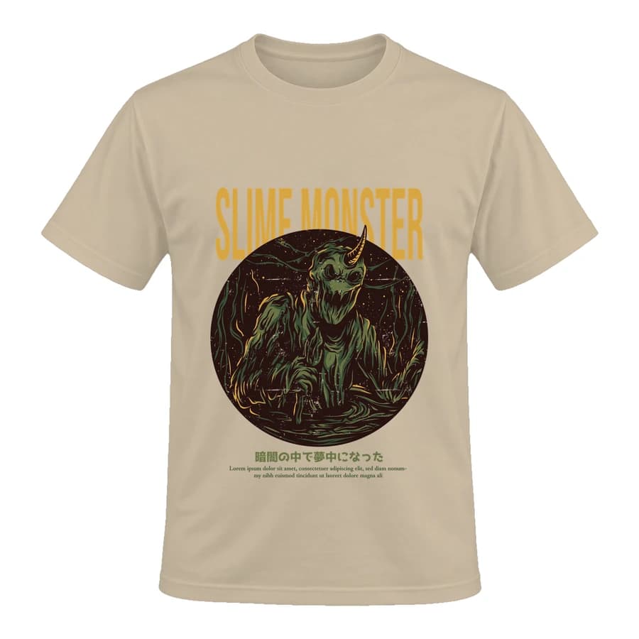 T-shirt — Slime Monster — الأمام — بيج